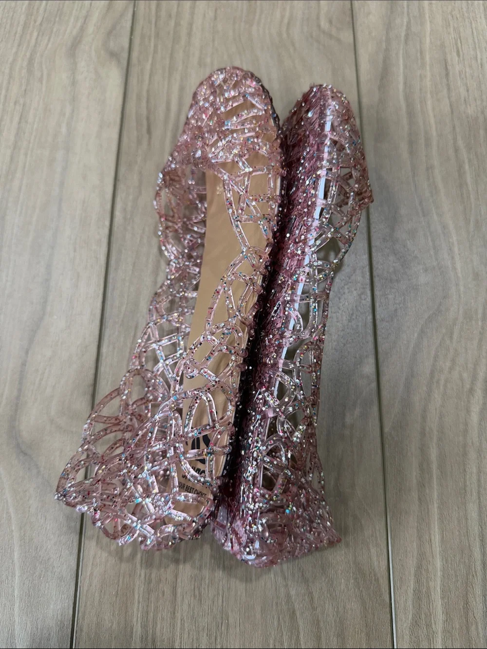 Sparkling Pink Jelly Flats for Women